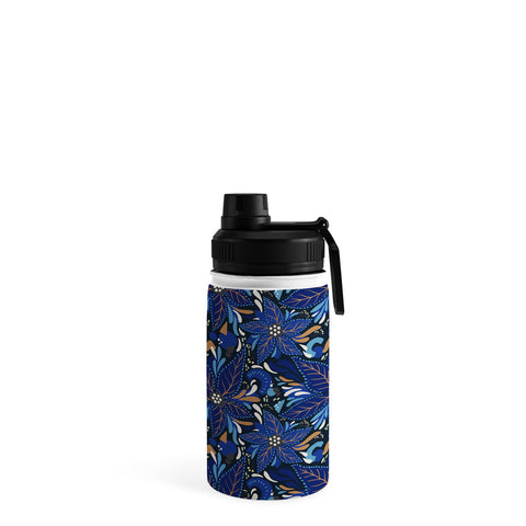 Avenie Abstract Florals Blue Water Bottle
