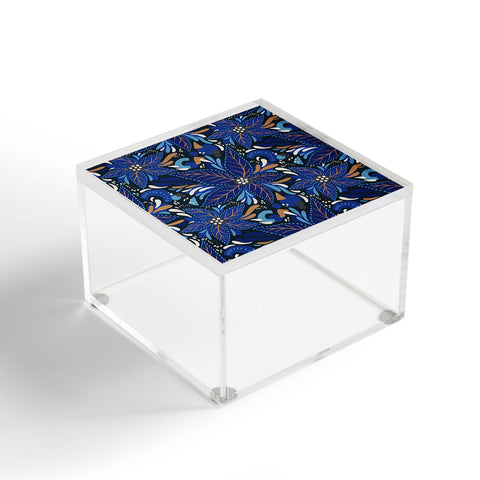 Avenie Abstract Florals Blue Acrylic Box