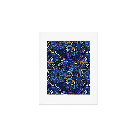 Avenie Abstract Florals Blue Art Print