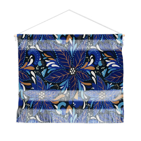 Avenie Abstract Florals Blue Wall Hanging Landscape