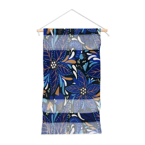 Avenie Abstract Florals Blue Wall Hanging Portrait