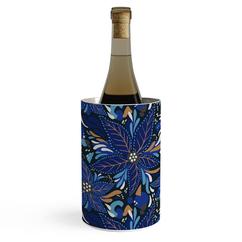 Avenie Abstract Florals Blue Wine Chiller