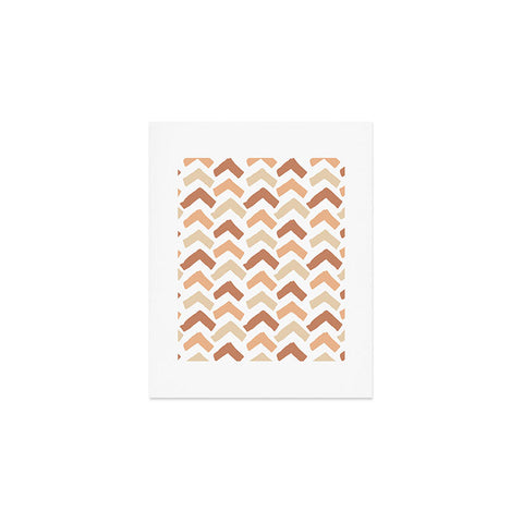 Avenie Abstract Herringbone Sand Hues Art Print