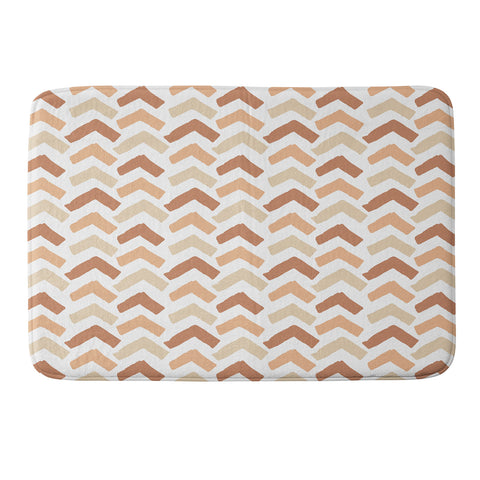 Avenie Abstract Herringbone Sand Hues Memory Foam Bath Mat