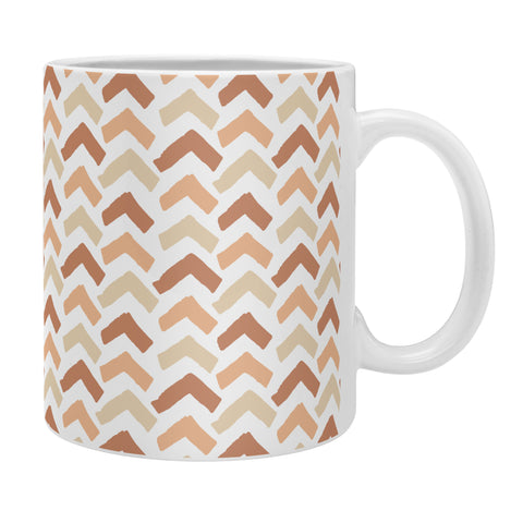 Avenie Abstract Herringbone Sand Hues Coffee Mug