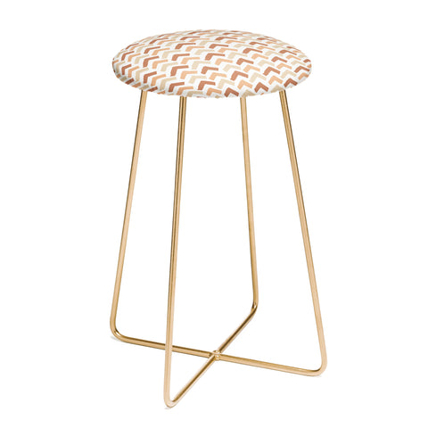 Avenie Abstract Herringbone Sand Hues Counter Stool