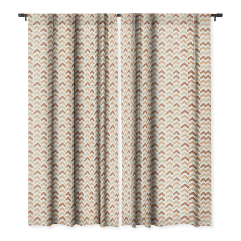 Avenie Abstract Herringbone Sand Hues Blackout Window Curtain
