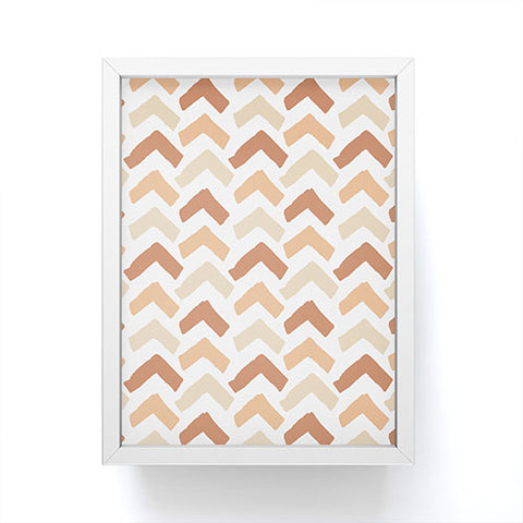 Avenie Abstract Herringbone Sand Hues Framed Mini Art Print