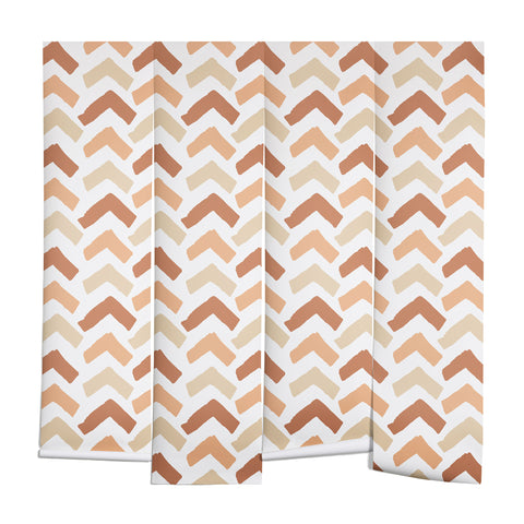 Avenie Abstract Herringbone Sand Hues Wall Mural