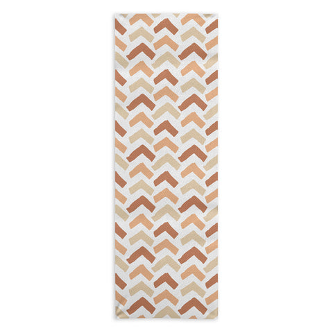 Avenie Abstract Herringbone Sand Hues Yoga Towel