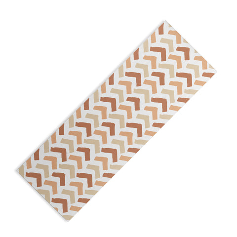 Avenie Abstract Herringbone Sand Hues Yoga Mat