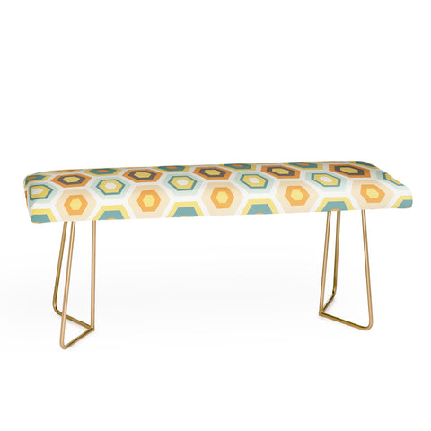 Avenie Abstract Honeycomb Bench