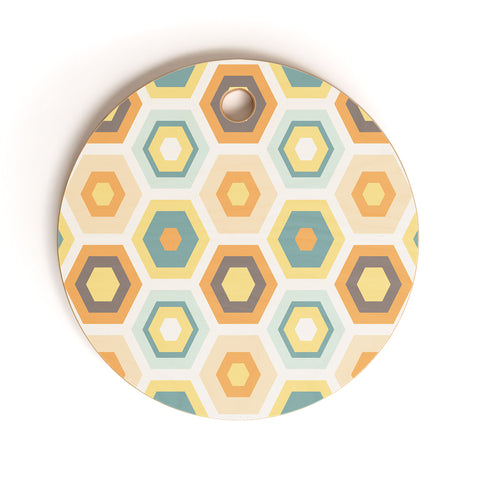 Avenie Abstract Honeycomb Cutting Board Round