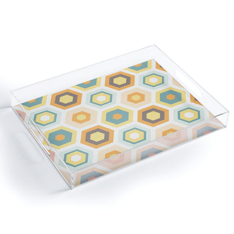 Avenie Abstract Honeycomb Acrylic Tray