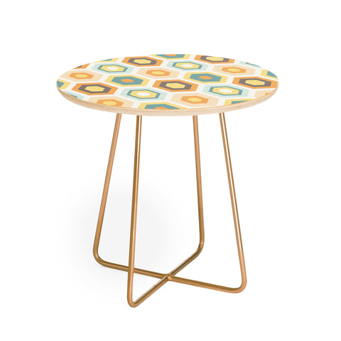 Avenie Abstract Honeycomb Round Side Table