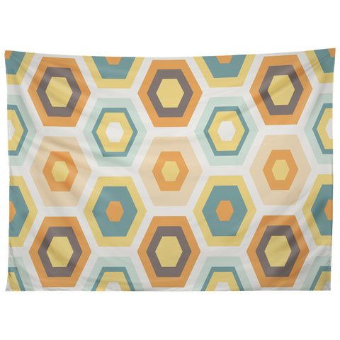 Avenie Abstract Honeycomb Tapestry