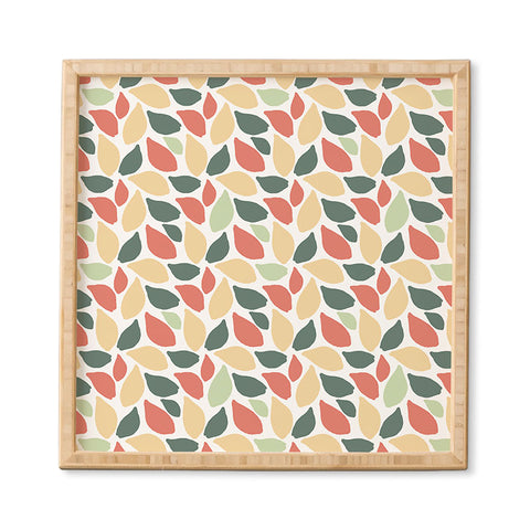 Avenie Abstract Leaves Colorful Framed Wall Art