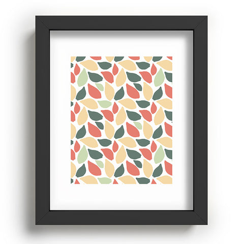Avenie Abstract Leaves Colorful Recessed Framing Rectangle