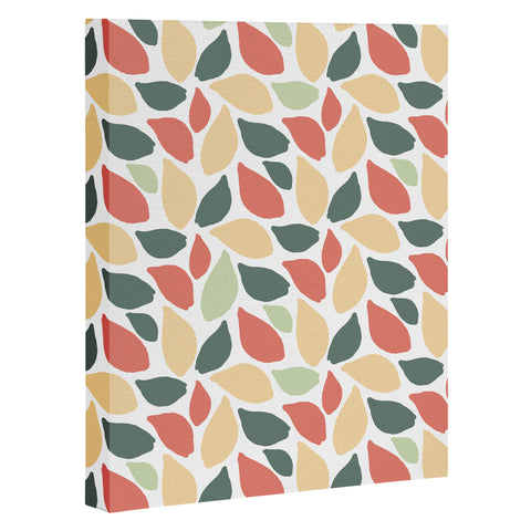 Avenie Abstract Leaves Colorful Art Canvas