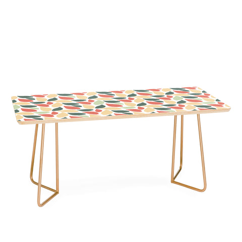 Avenie Abstract Leaves Colorful Coffee Table