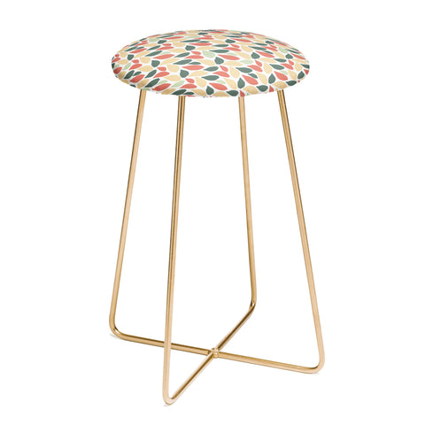 Avenie Abstract Leaves Colorful Counter Stool