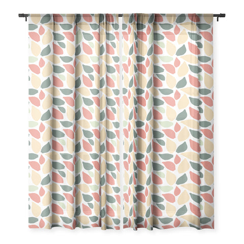 Avenie Abstract Leaves Colorful Sheer Non Repeat