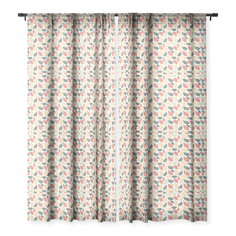 Avenie Abstract Leaves Colorful Sheer Window Curtain