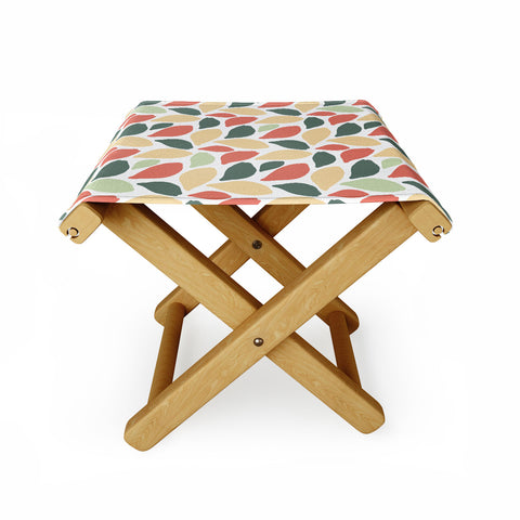 Avenie Abstract Leaves Colorful Folding Stool