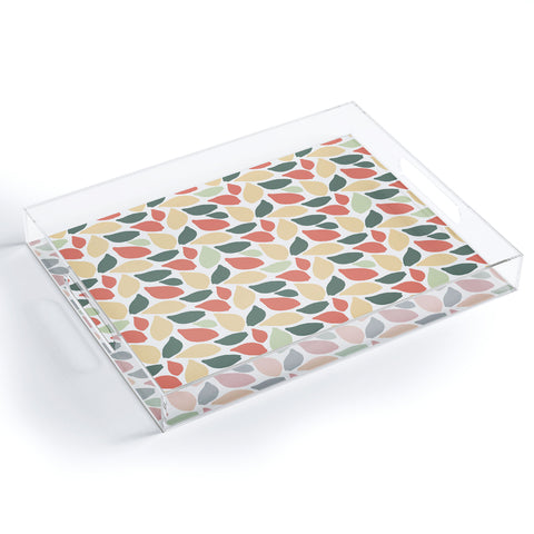 Avenie Abstract Leaves Colorful Acrylic Tray