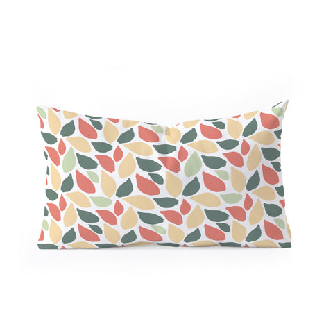 Avenie Abstract Leaves Colorful Oblong Throw Pillow