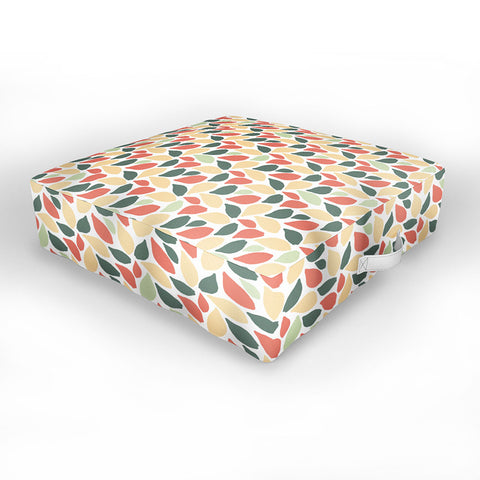 Avenie Abstract Leaves Colorful Outdoor Floor Cushion