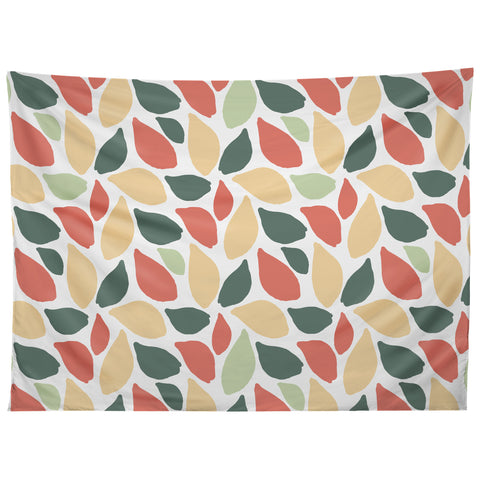 Avenie Abstract Leaves Colorful Tapestry