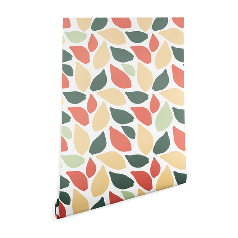 Avenie Abstract Leaves Colorful Wallpaper