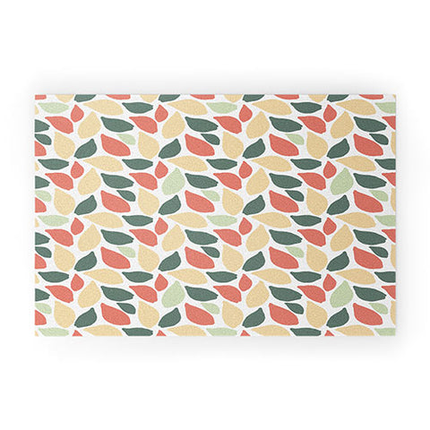 Avenie Abstract Leaves Colorful Welcome Mat