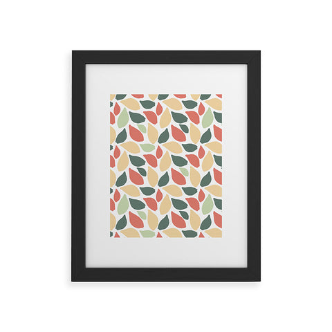 Avenie Abstract Leaves Colorful Framed Art Print