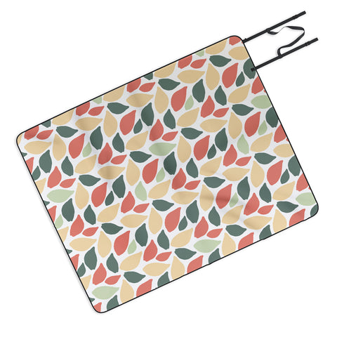 Avenie Abstract Leaves Colorful Picnic Blanket
