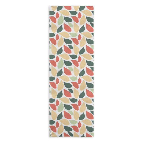Avenie Abstract Leaves Colorful Yoga Towel