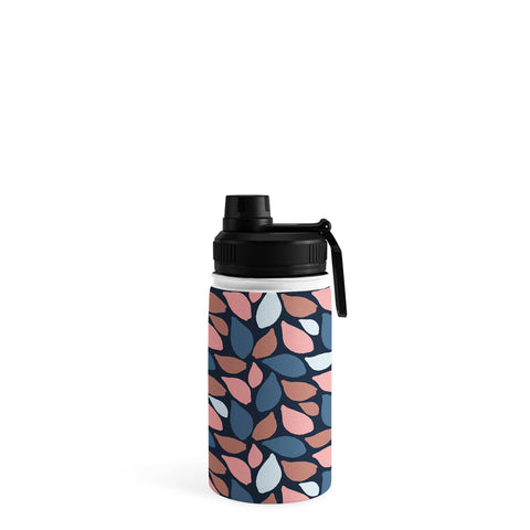 Avenie Abstract Leaves Navy Water Bottle