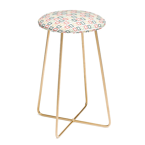 Avenie Abstract Rectangles Colorful Counter Stool