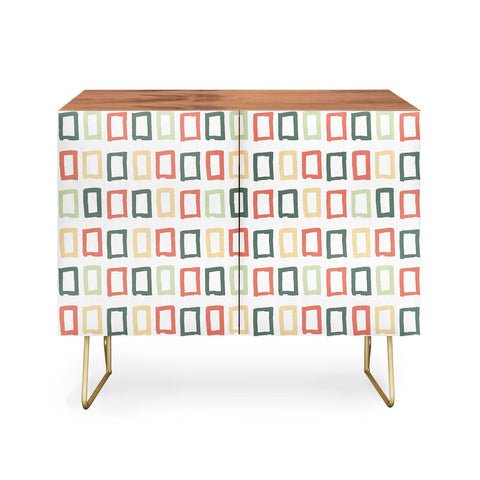 Avenie Abstract Rectangles Colorful Credenza