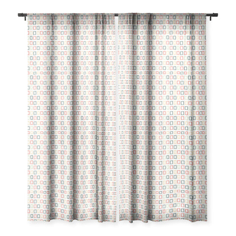 Avenie Abstract Rectangles Colorful Sheer Window Curtain