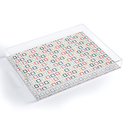 Avenie Abstract Rectangles Colorful Acrylic Tray