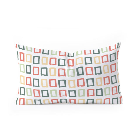 Avenie Abstract Rectangles Colorful Oblong Throw Pillow