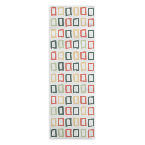 Avenie Abstract Rectangles Colorful Yoga Towel