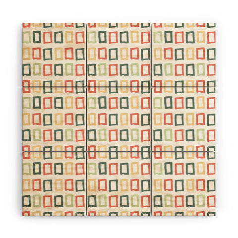 Avenie Abstract Rectangles Colorful Wood Wall Mural