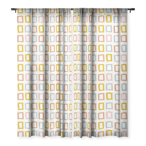 Avenie Abstract Rectangles Sheer Non Repeat