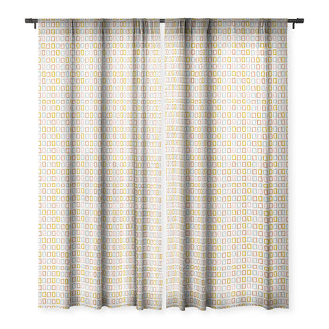Avenie Abstract Rectangles Sheer Window Curtain