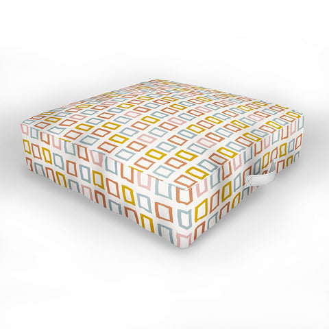 Avenie Abstract Rectangles Outdoor Floor Cushion