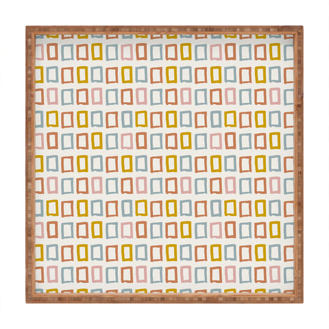 Avenie Abstract Rectangles Square Tray