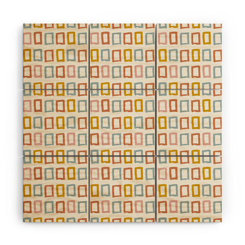Avenie Abstract Rectangles Wood Wall Mural